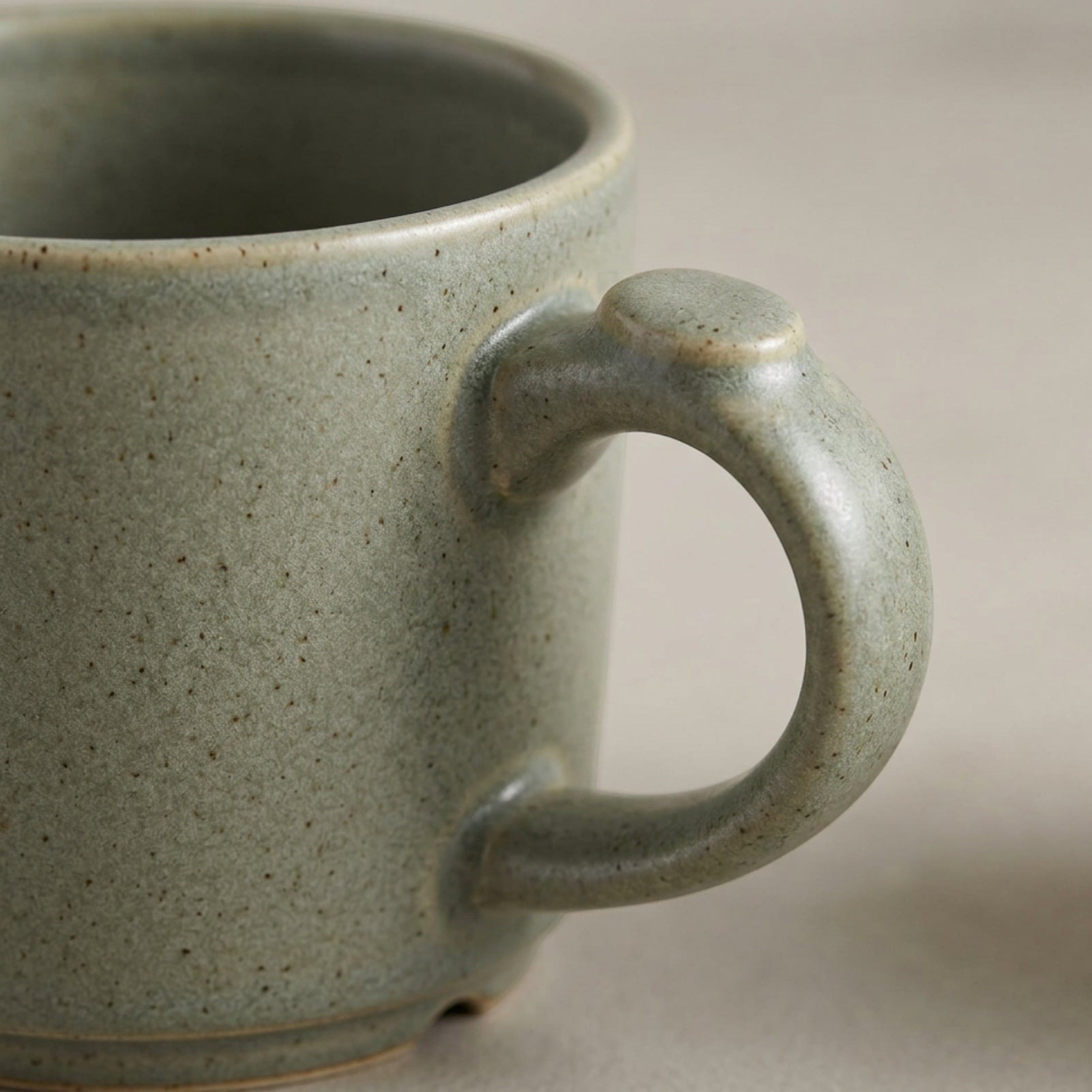 Matiq Meadowthumb Speckled Ceramic Coffee Mug Sage 15 oz - Detail view