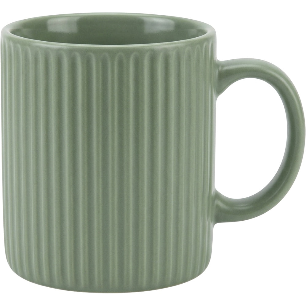 Matiq Ribbed Ceramic Coffee Mug Sage Green 12 oz