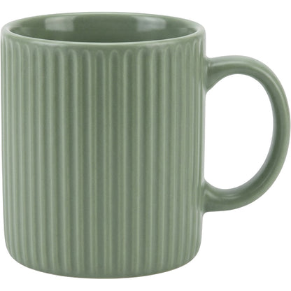 Matiq Ribbed Ceramic Coffee Mug Sage Green 12 oz