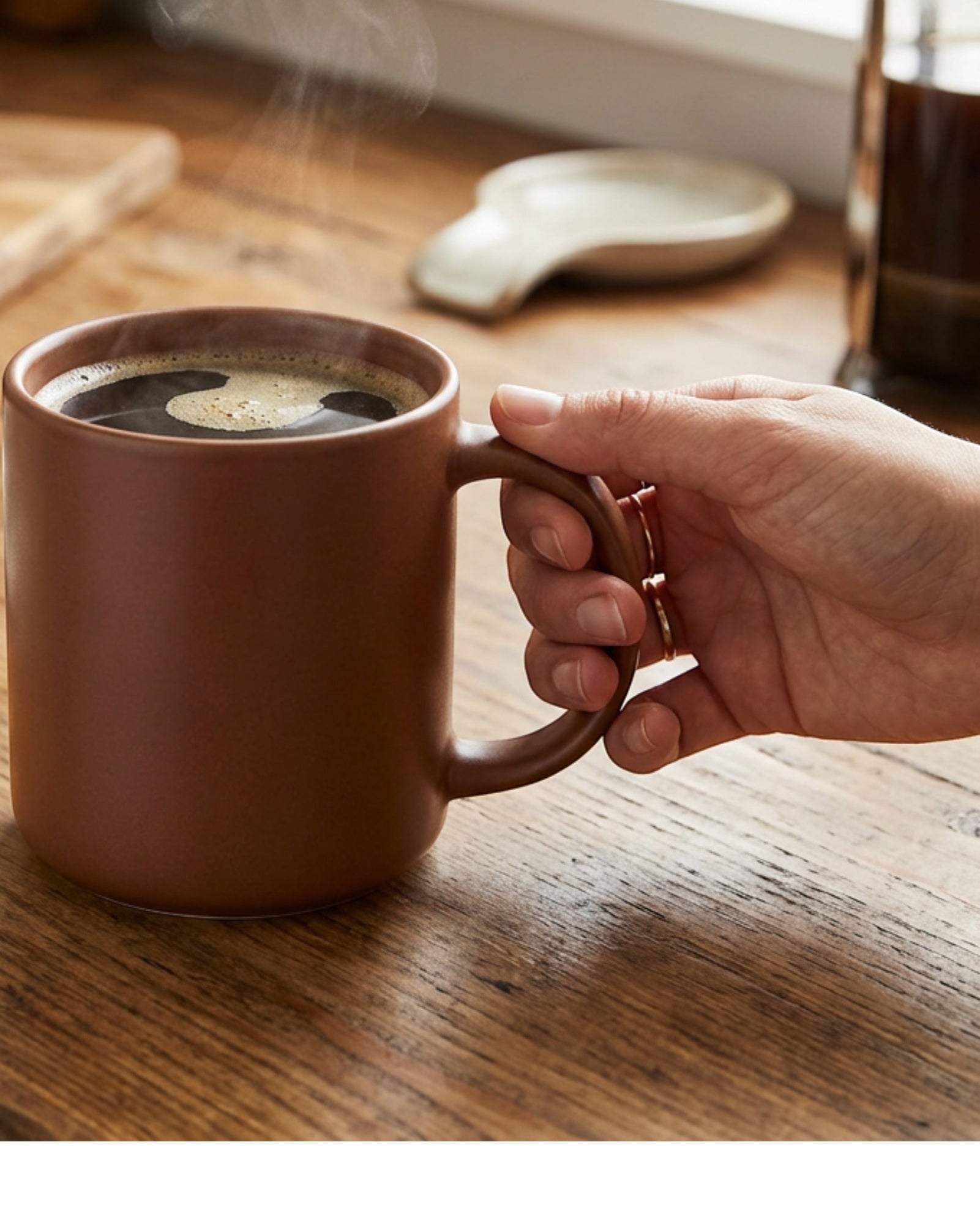 Matiq Wide Handle Ceramic Coffee Mug Clay Brown 16 oz